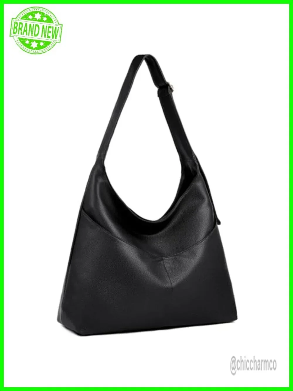 Large Slouchy Vegan Leather Hobo Bag Shoulder Crossbody Tote Work Travel